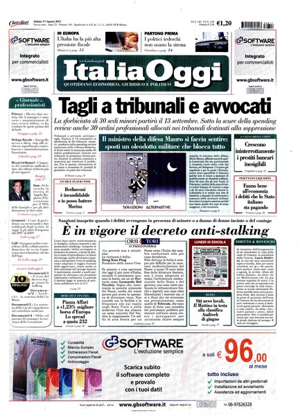 Italia oggi : quotidiano di economia finanza e politica